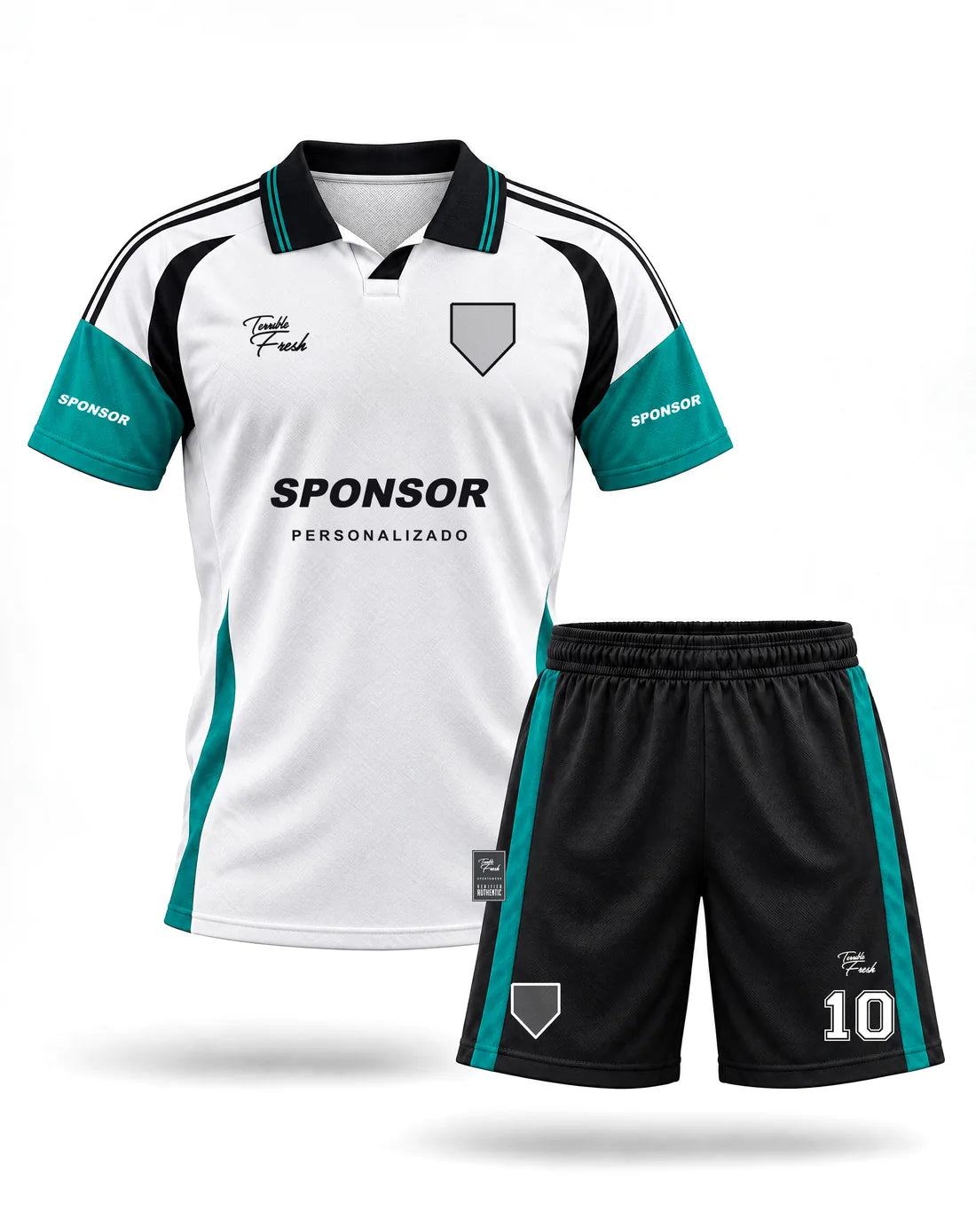 Uniformes de fútbol · Contraste — vista frontal
