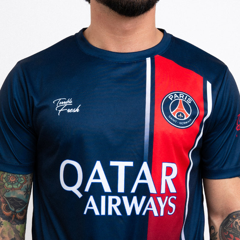 Cuello redondo en camiseta de fútbol Terrible Fresh